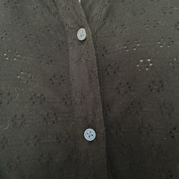 Lands’ End Knit Eyelet Tunic Button Down Top - Picture 6 of 13